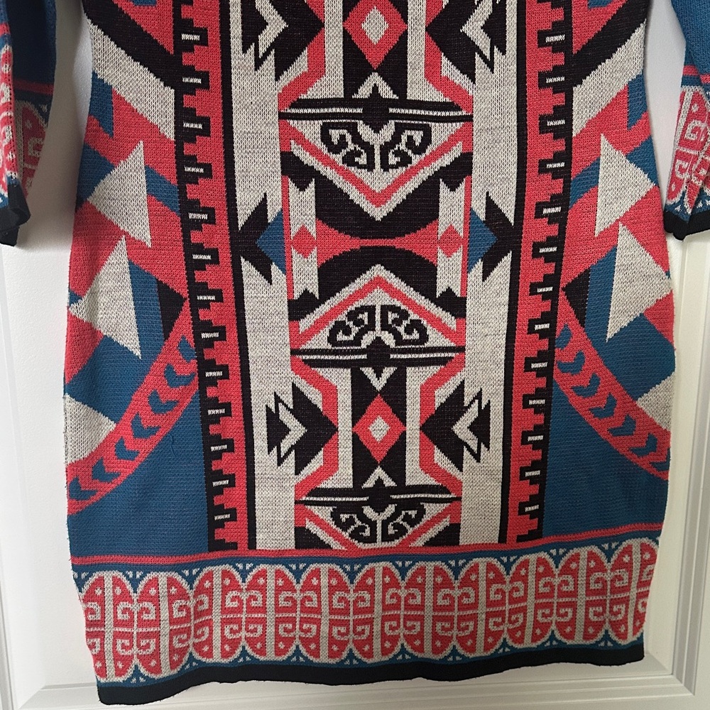 Flying Tomato Blue and Pink Geometric Mini Dress - Picture 3 of 7